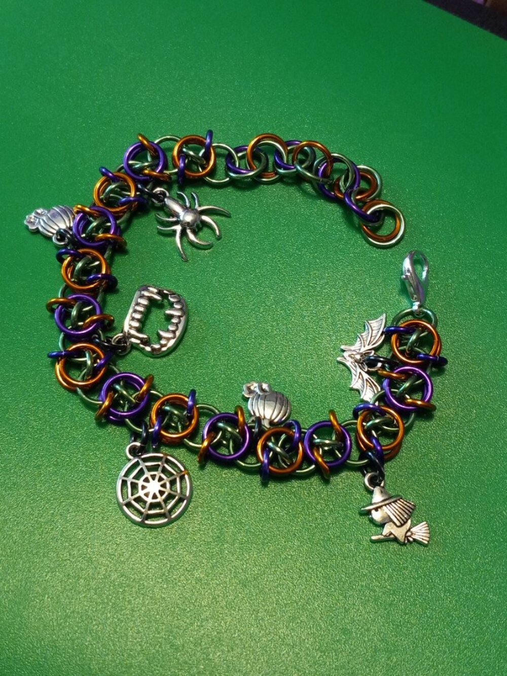 Halloween Chain Mail Charm Bracelet